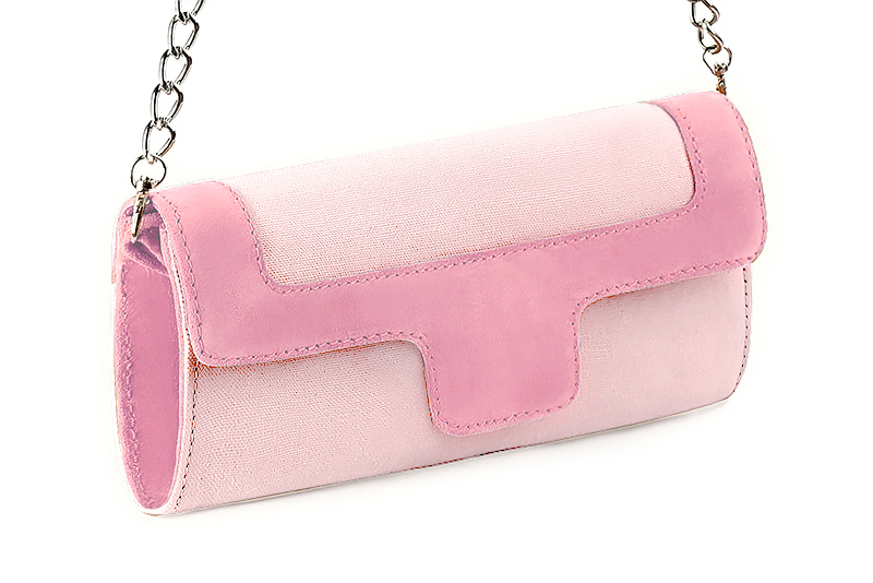 Light pink and carnation pink luxurious elegant clutch for ceremonies, weddings and evenings out.